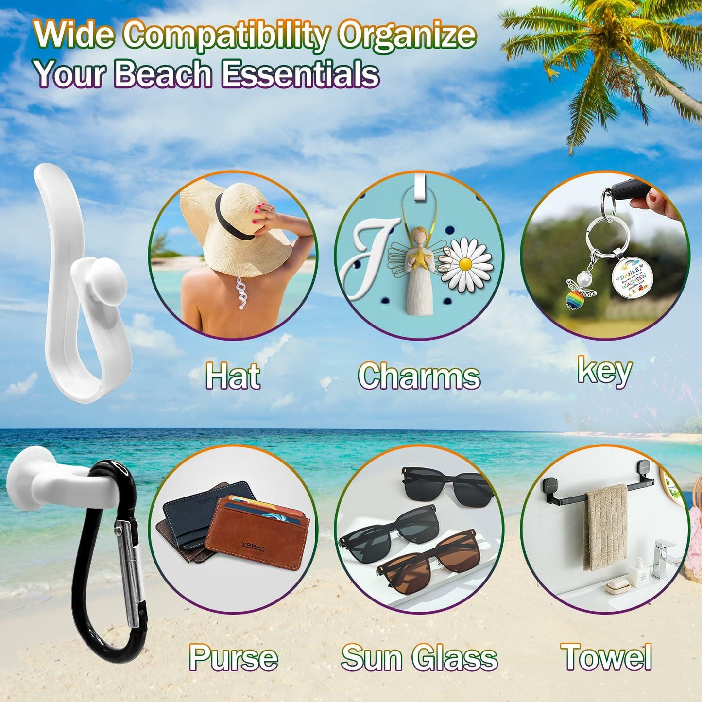 MISHANIER 4 Pcs Alphabet Silicone Charms for Bogg Bag Accessories P Color