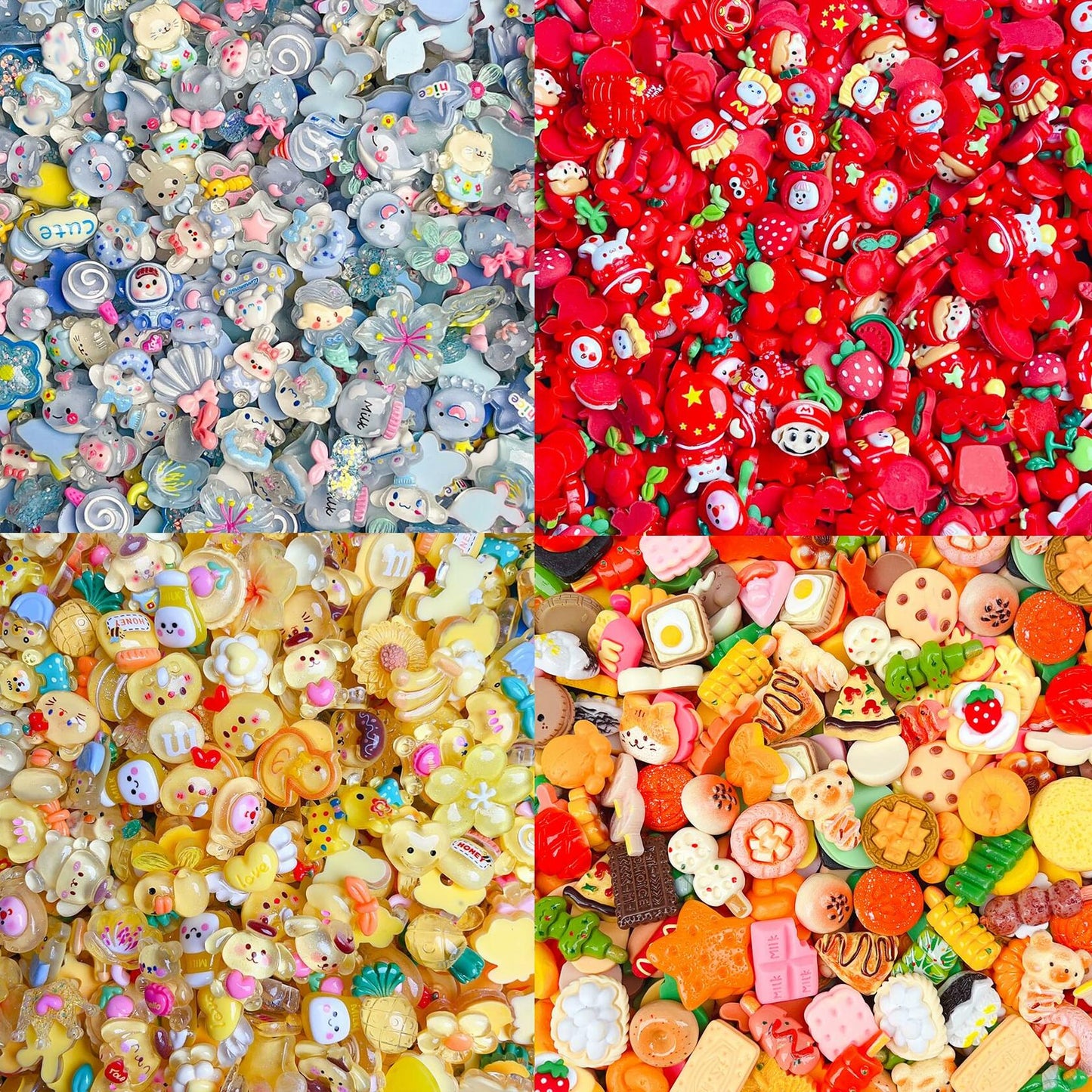 COOSLIM 10pcs Resin Slime Charms Mixed Candy Sweets Flatback Beads Set