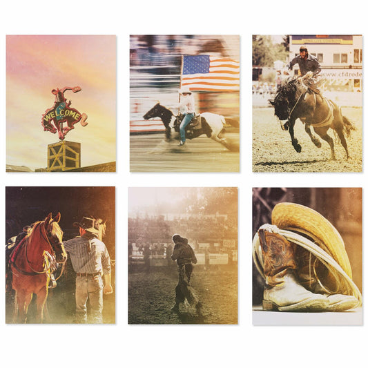 Rodeo Collage Kit Cowboy Boot Decor 8x10 Vintage Western Prints Set of 6