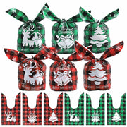 YimeBand 100Pcs Christmas Goodies Gift Bags 6 Styles Small Plastic