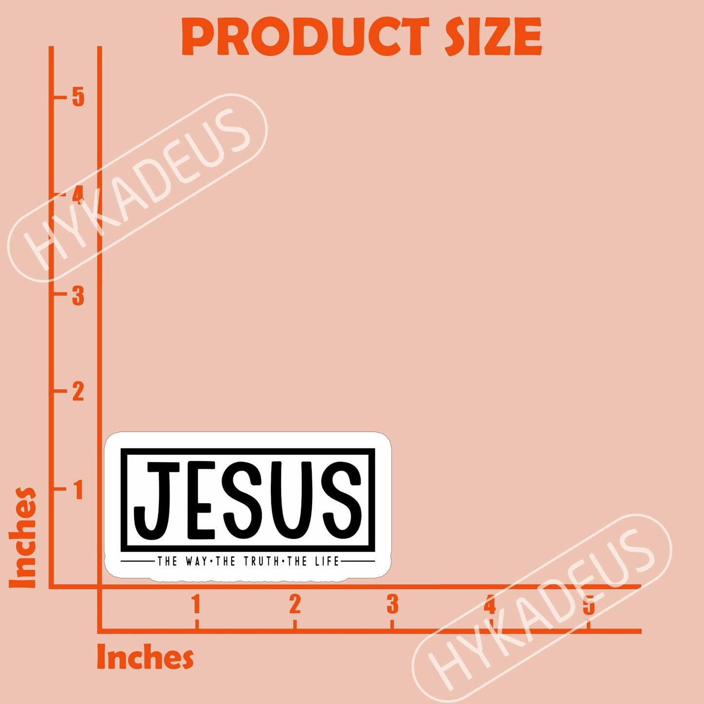 HYKADEUS Jesus The Way Truth Life Christian Bible Verse Stickers 3x1.5 Inch 3Pcs