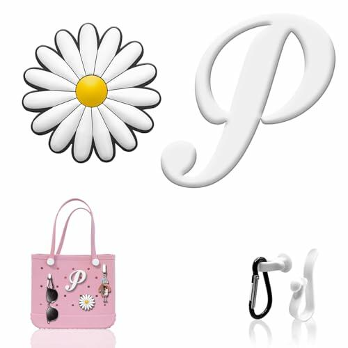MISHANIER 4 Pcs Alphabet Silicone Charms for Bogg Bag Accessories P Color