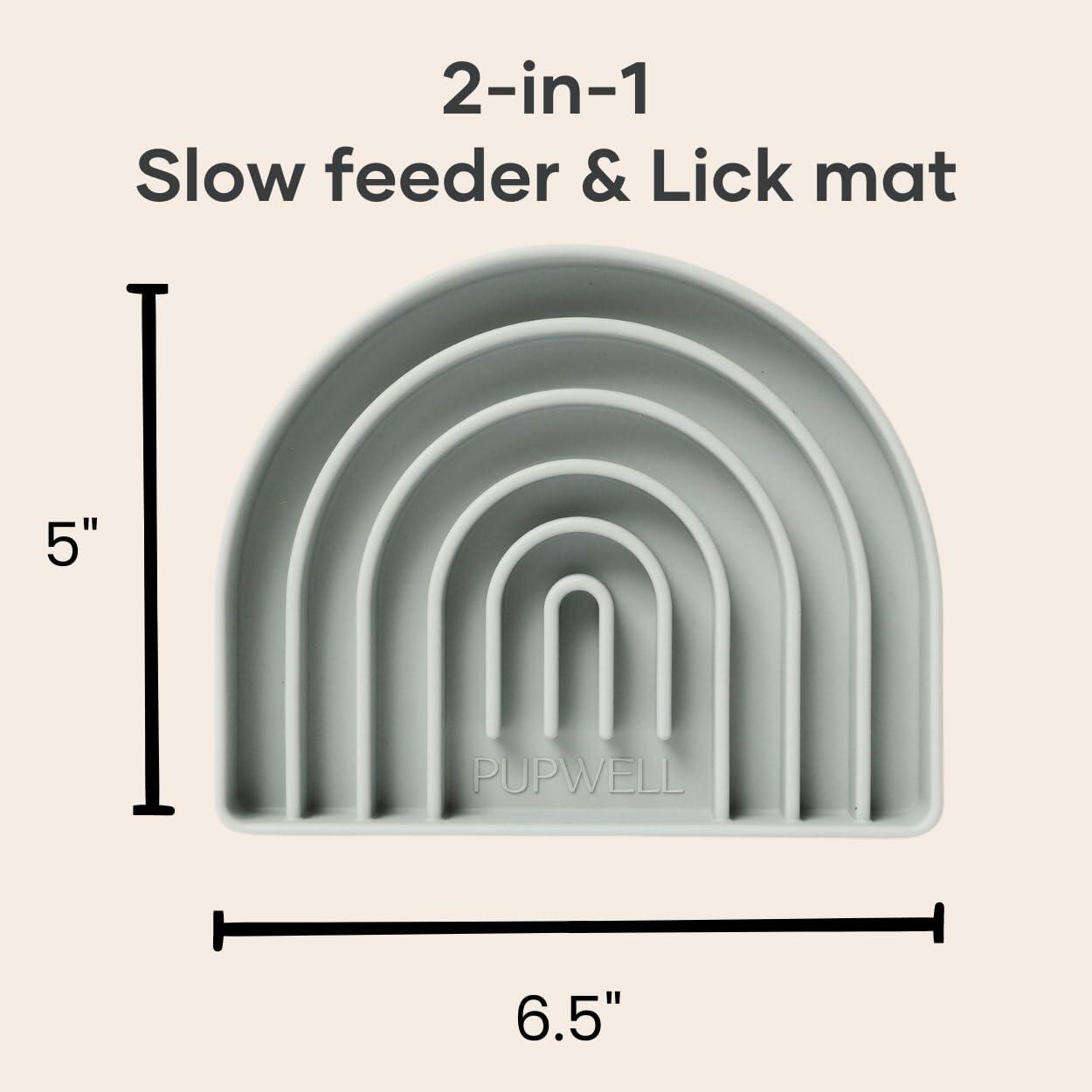 Pupwell Happy Feelings Lick Mat Dog Cat Slow Feeder Silicone Slate Blue