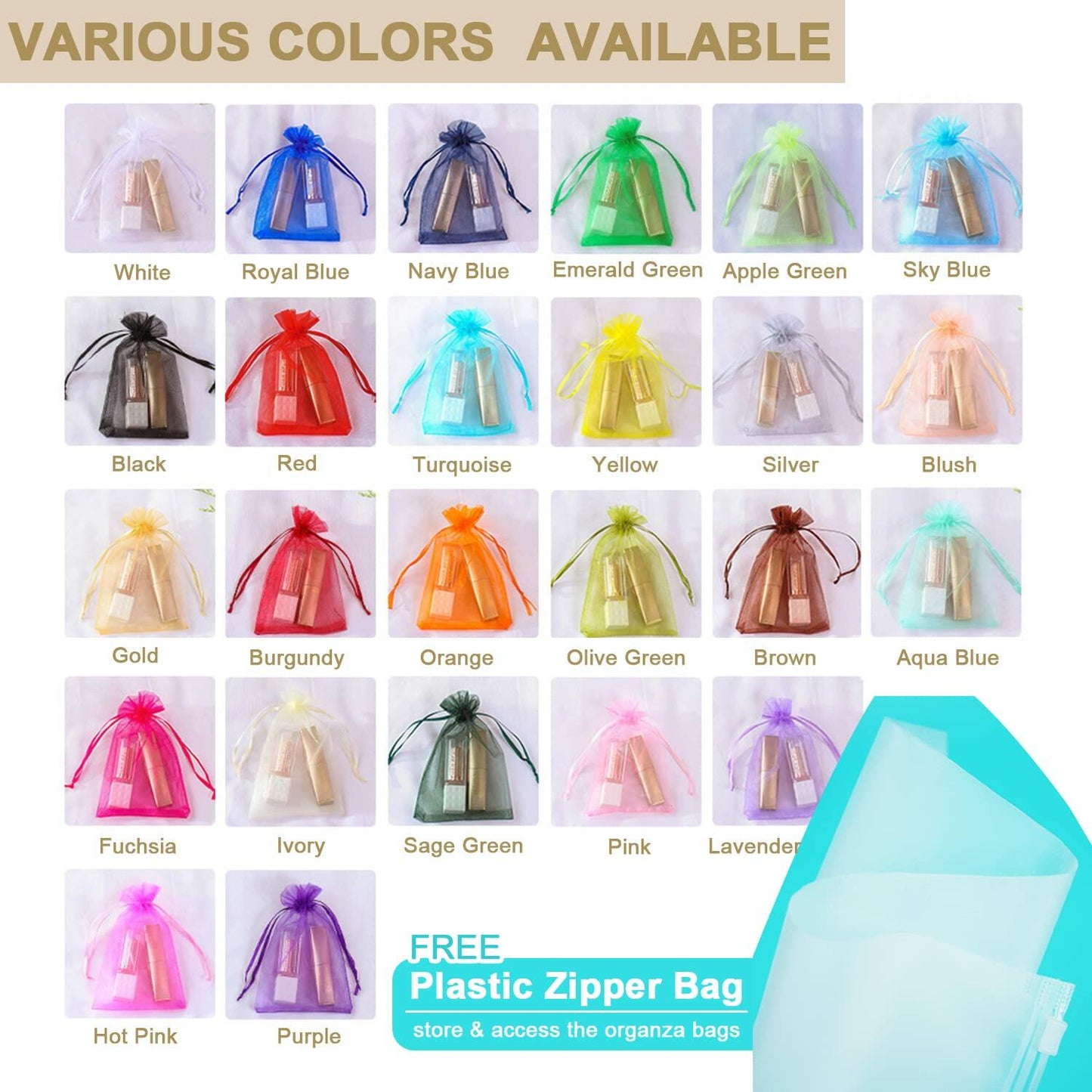 Ableme Deco Purple Organza Drawstring Bags 3x4 Inch 100 Pcs