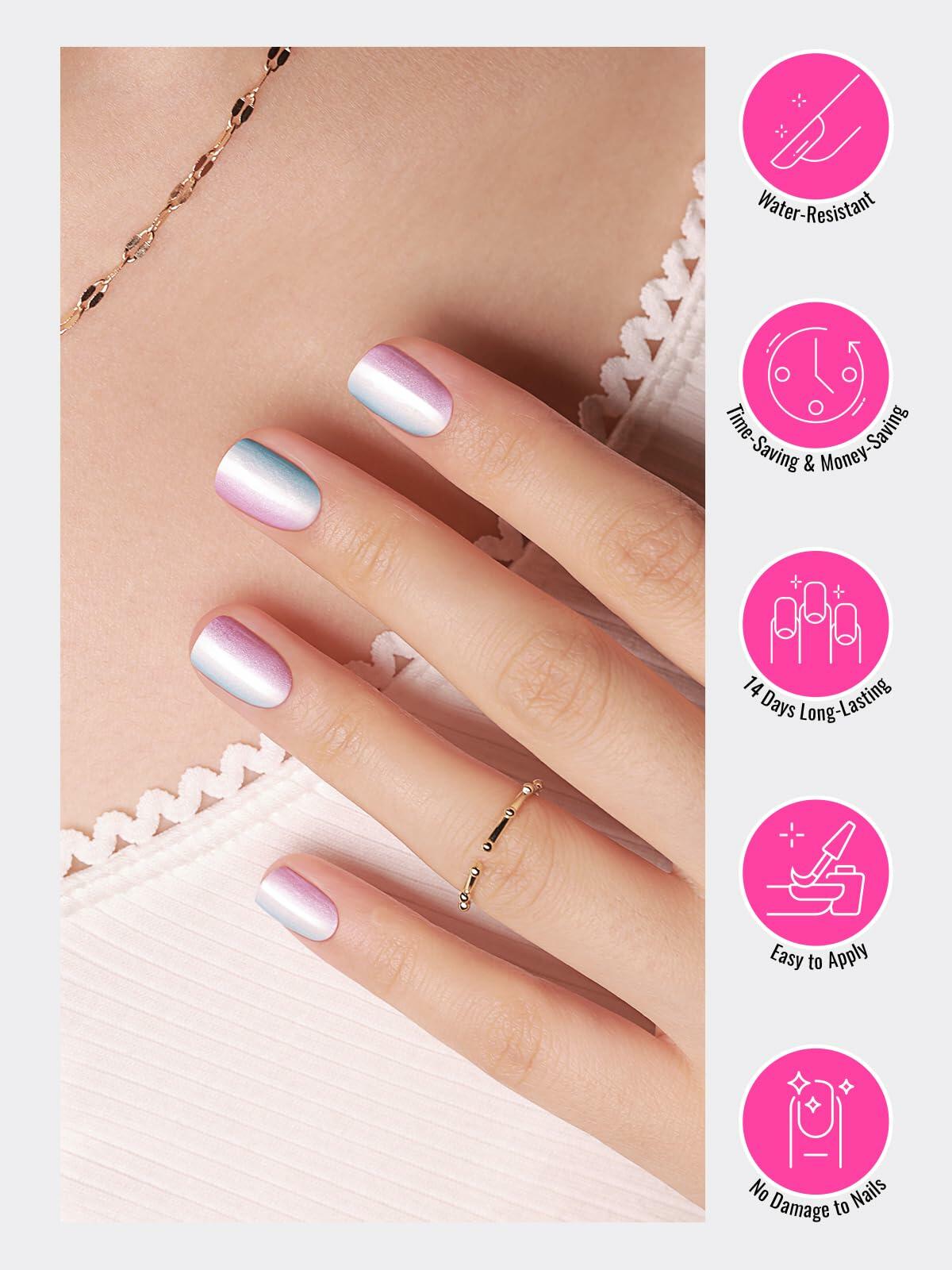 Nelikoo Semi Cured Gel Nail Strips 30 pcs Wonderland 2 Weeks Lasting