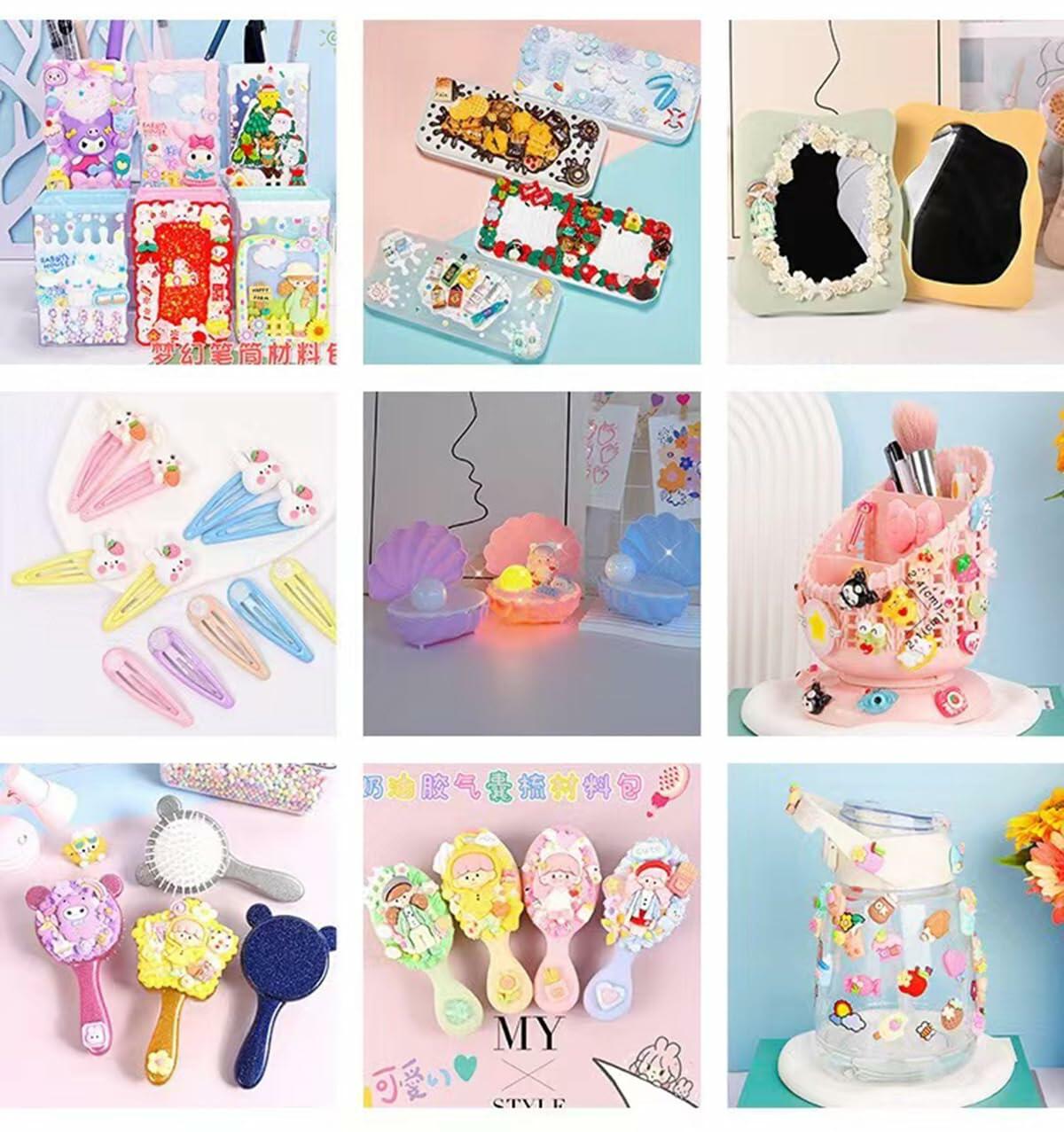 COOSLIM 10pcs Resin Slime Charms Mixed Candy Sweets Flatback Beads Set