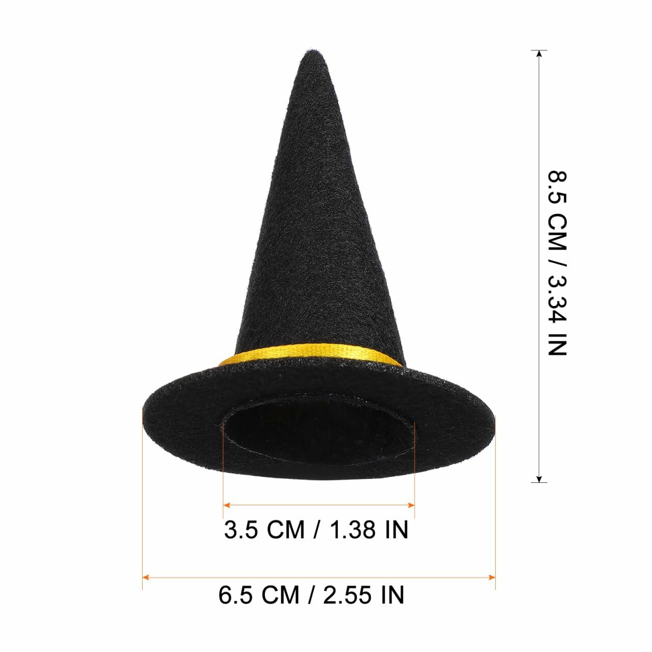 BESTOYARD 48 Pcs Halloween Mini Witch Hats Black Felt Party Favors Decor
