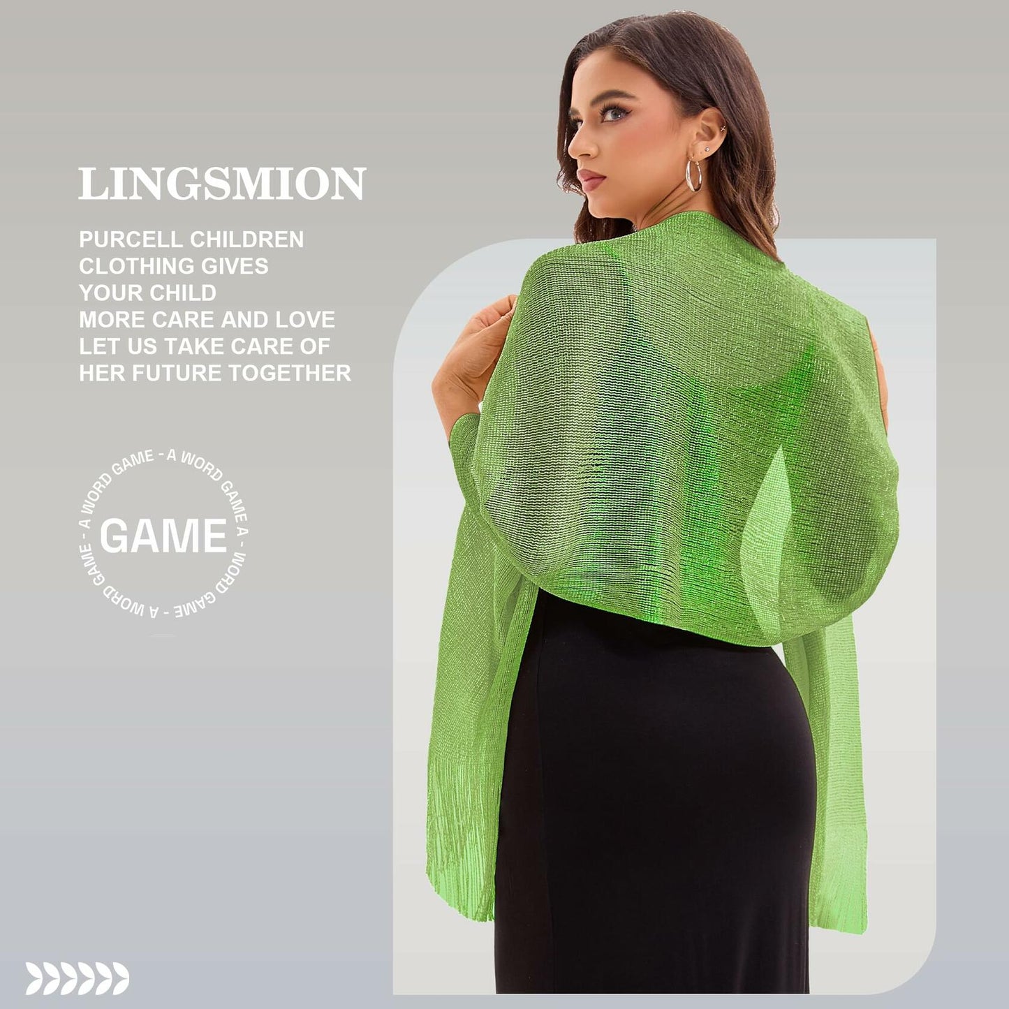 Wexnova Women Shawls Wraps Evening Dresses Black Gold Soft Lightweight Chiffon