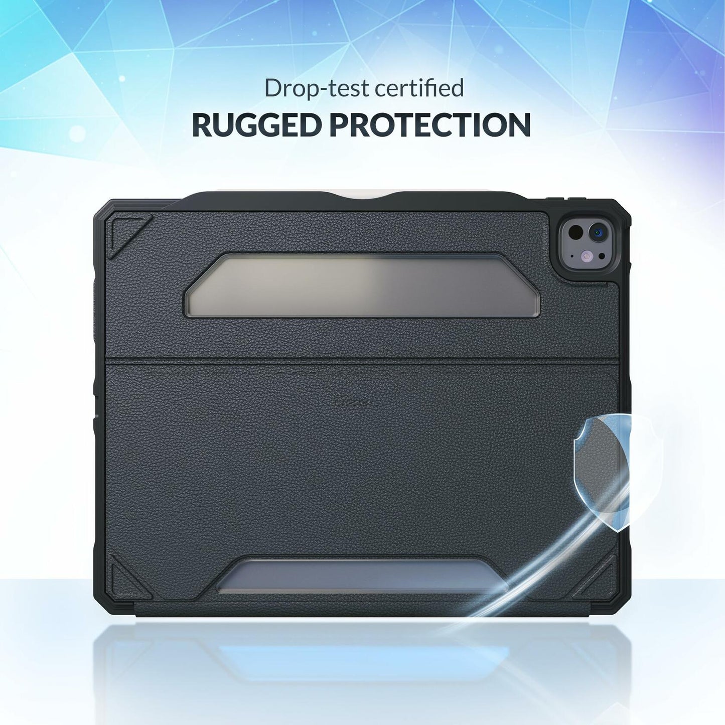 UZBL iPad Pro 13-inch 2024 Vegan Leather Case Magnetic Stand Black