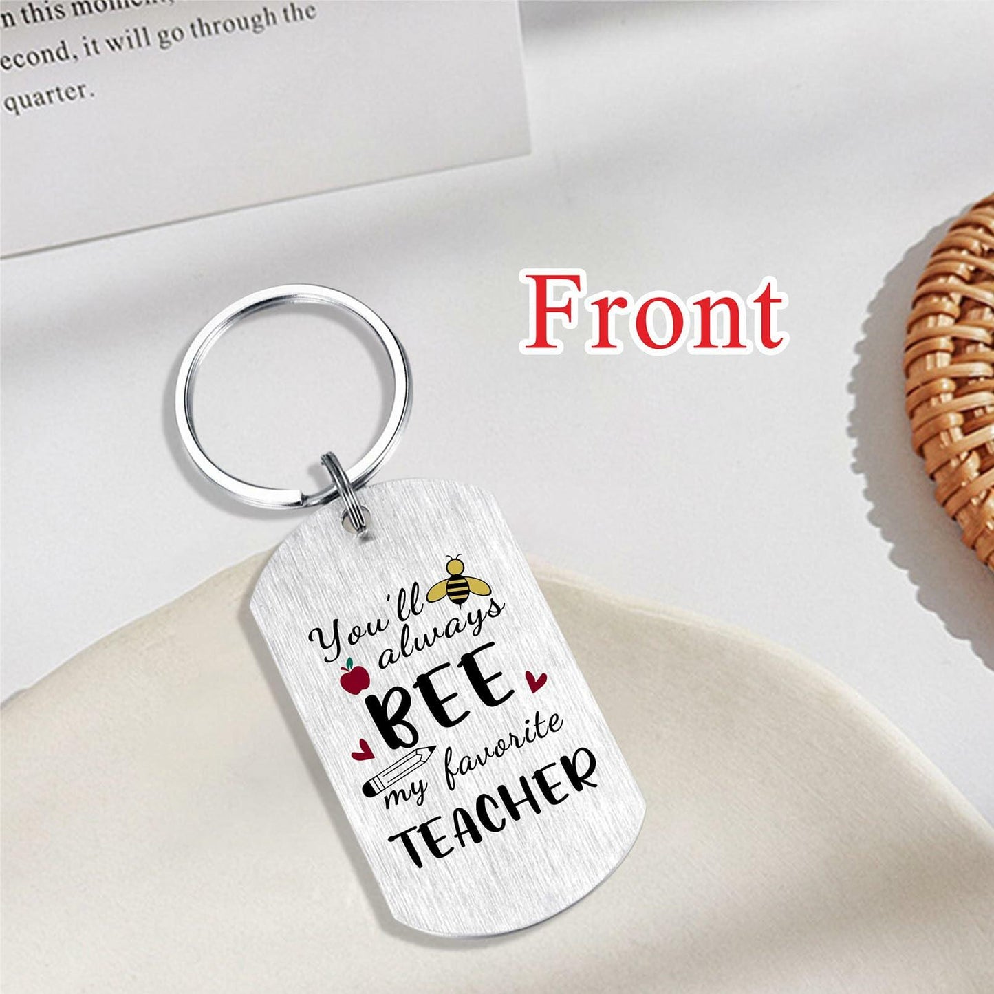 Alotozo Teacher Appreciation Laser Engraved Keychain Bulk Thank You Gifts Small