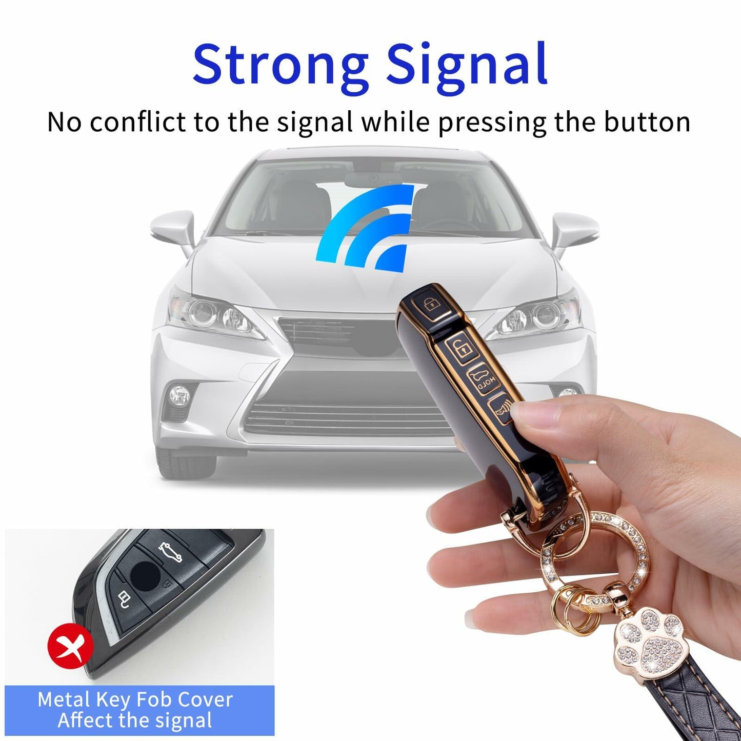 Jiazpai Kia Key Fob Cover Compatible 2021-2023 Carnival 6/7 Buttons Black