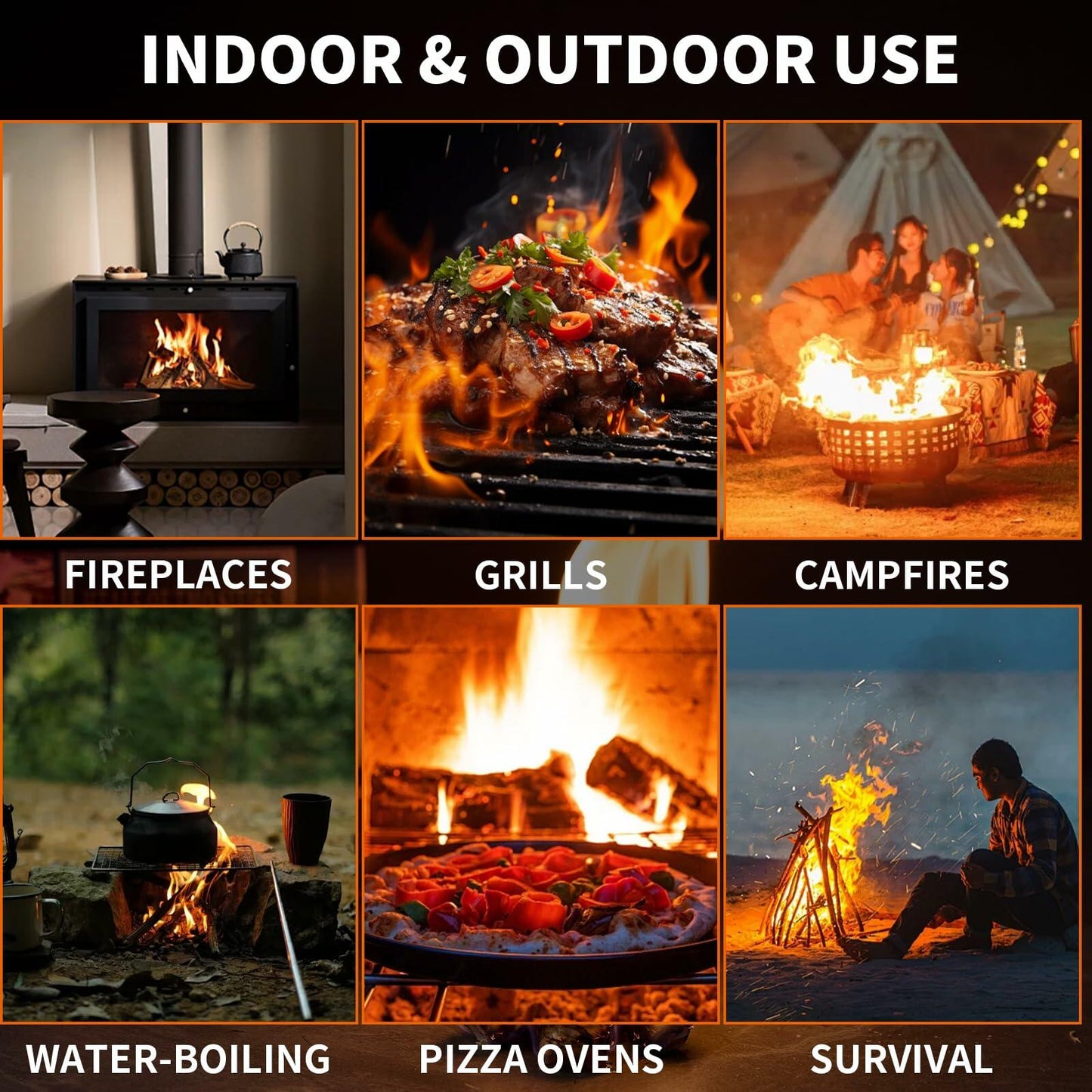 KACHUAN BEAR Fire Starter Sticks 65 pcs Yellow Water Resistant Odorless