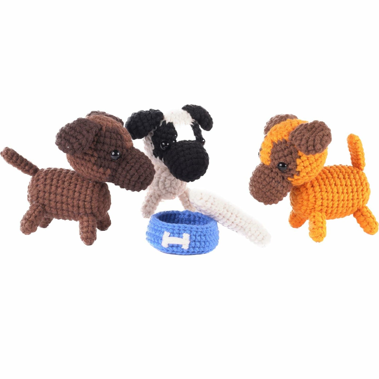 Finnacy Crochet Dog Kit Husky 3 pcs Yarn Hook Accessories Starter Kit