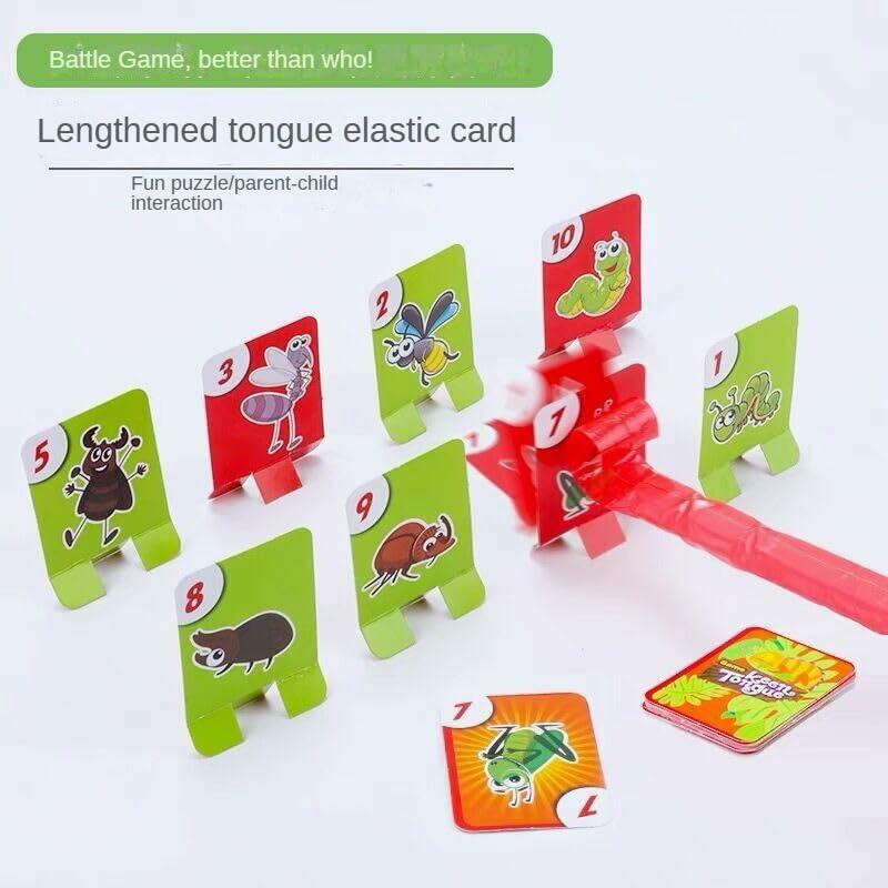 XSDY Frog Tongue Game Blowing Air Insect Cardboard Multiplayer Double Pack