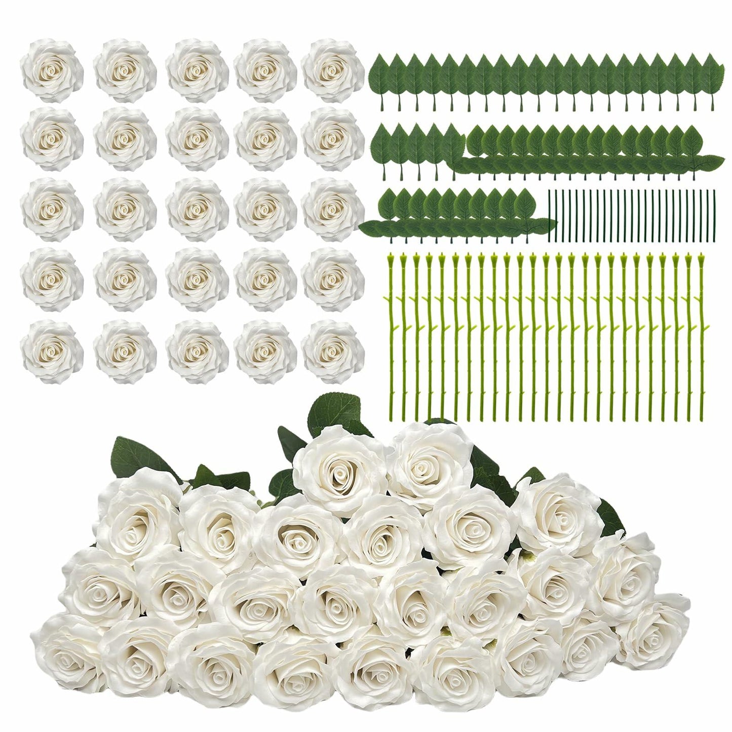 EIGHTOWN DIY Artificial Flowers Indoor 25 Pieces Pink Soap Material