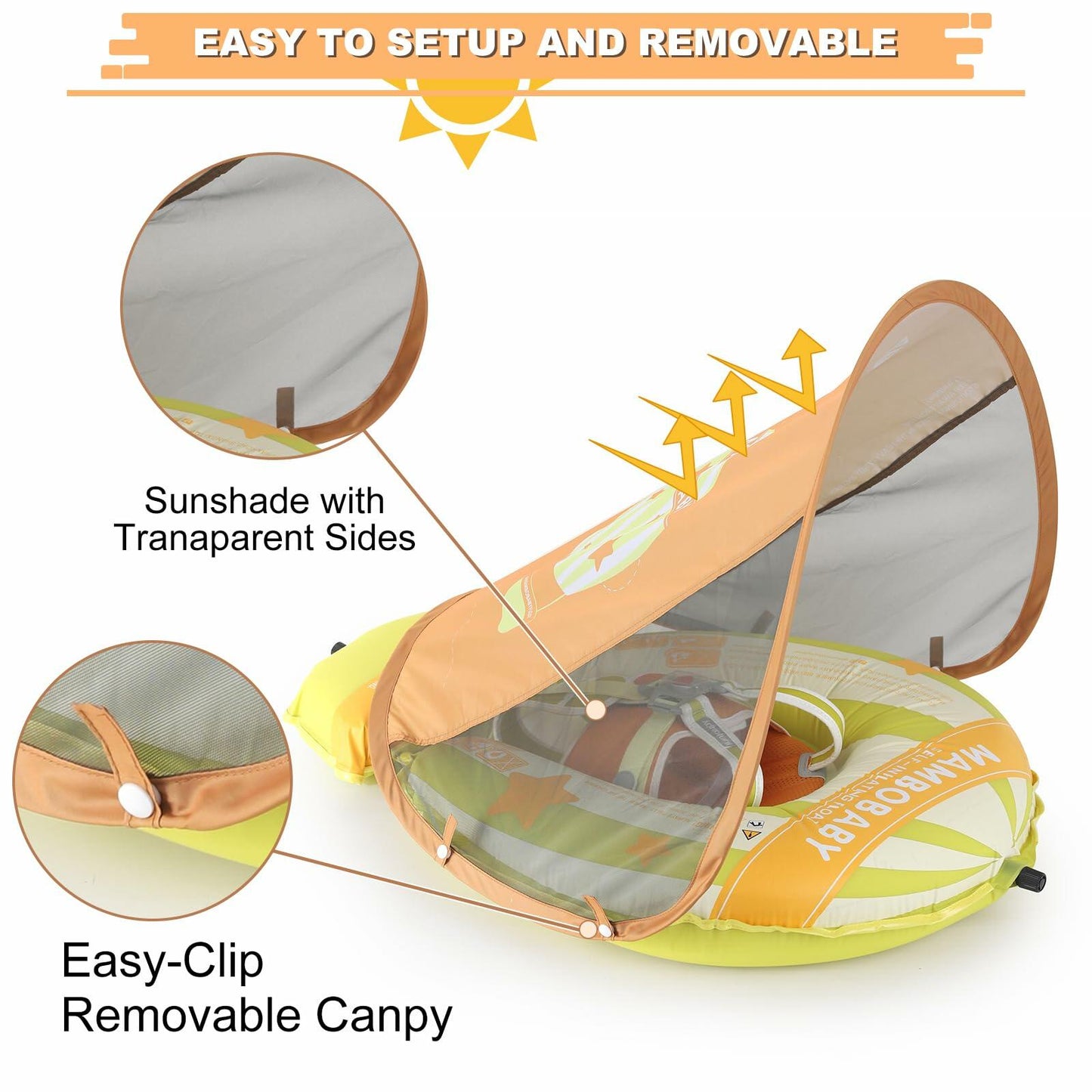 MAMBOBABYFLOAT Baby Pool Float New Gen Safety Backpack Green 3-24 Months