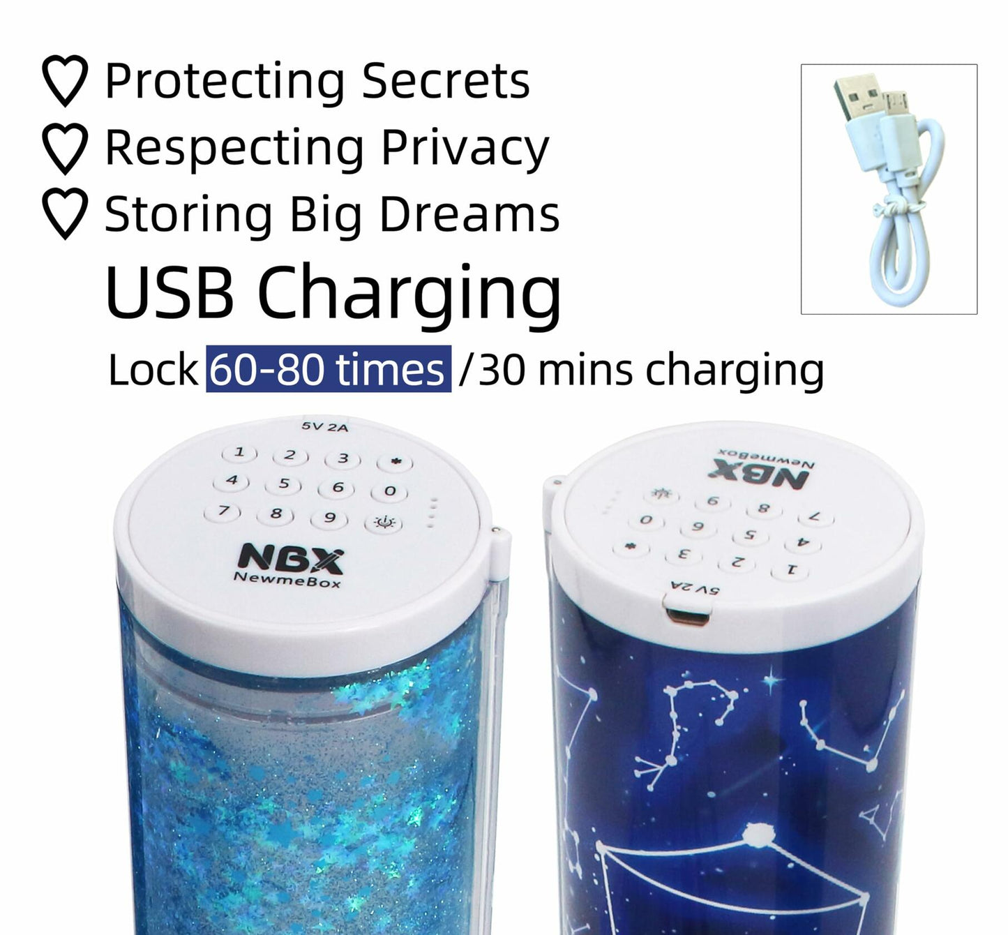 NBX NewmeBox Quicksand Pencil Case with Calculator & Mirror Purple Sakura Night