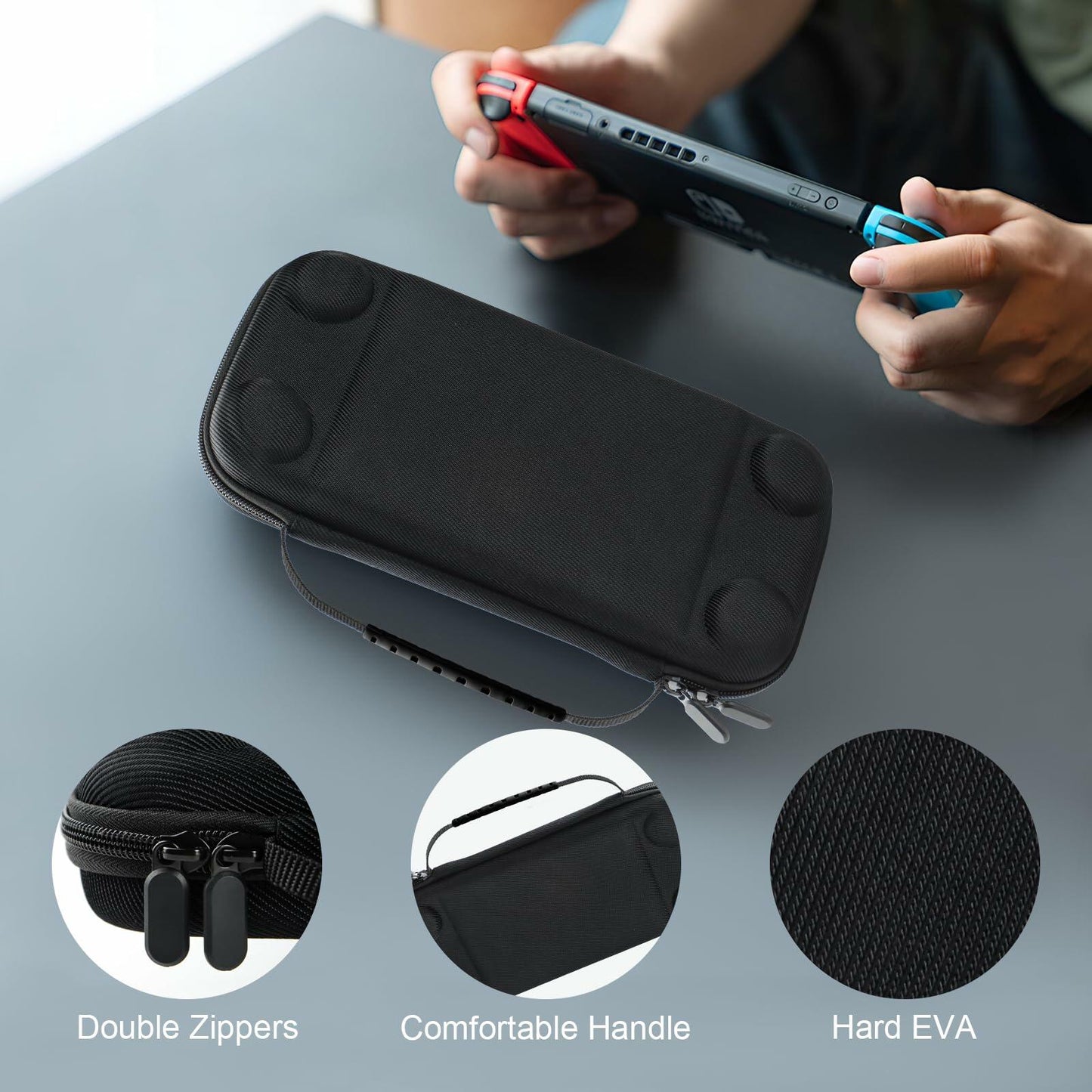 Turquvix Slim Hard Carrying Case for Nintendo Switch 2 Model 2025 Black EVA