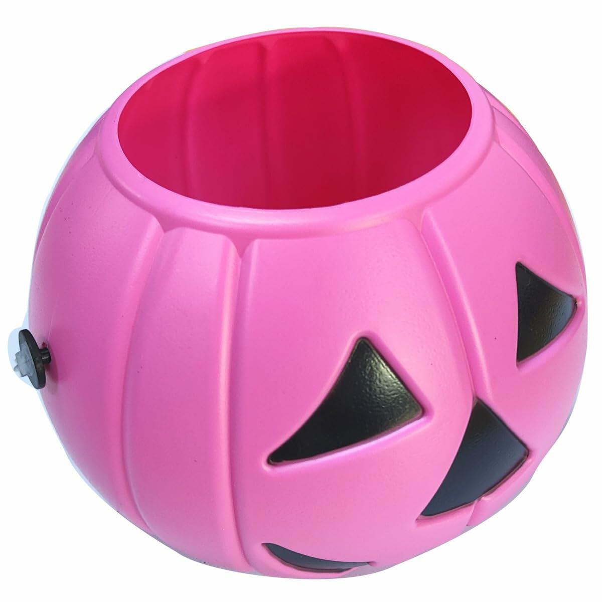 DQFAQYY Pink Pumpkin Bucket 7" Halloween Plastic Candy Bowl 7x7x5.5in