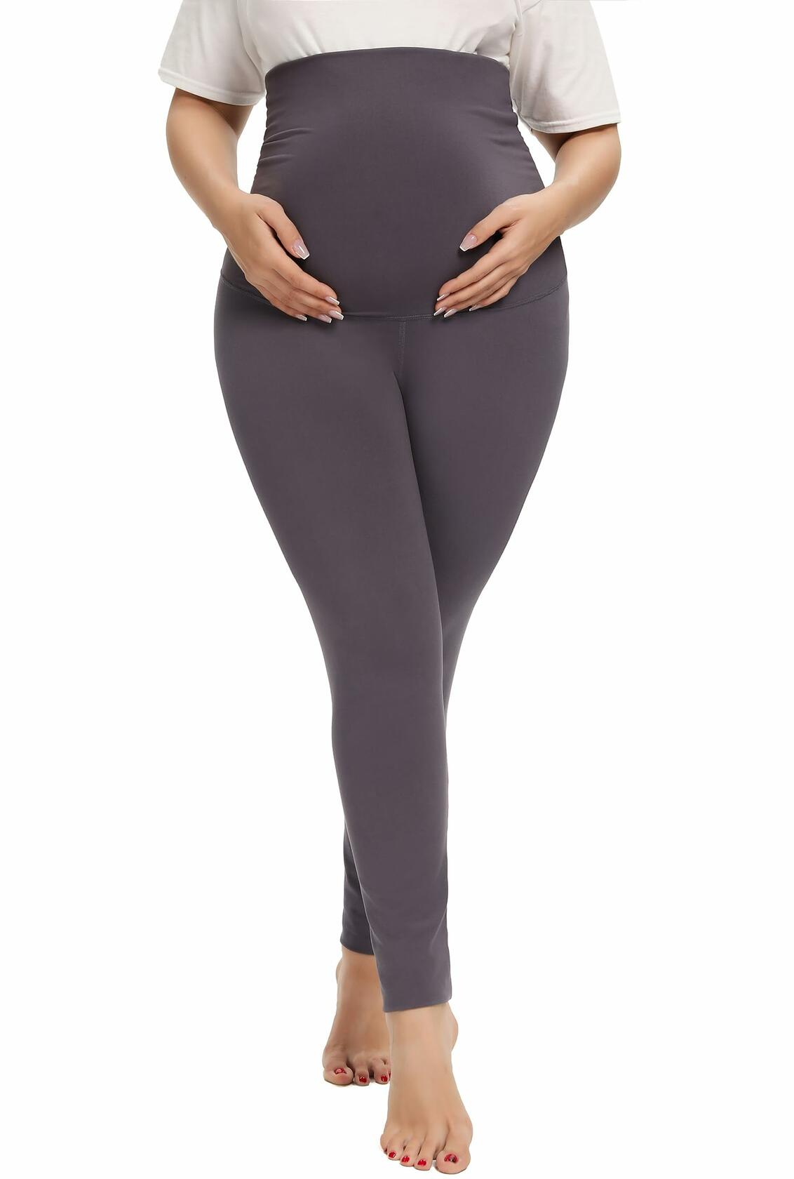 TOUCH LOOM Maternity Leggings High Waist Full Length Pants 2Gray Size XXL