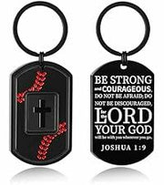 Miss Chipmunk Football Bible Verse Keychain Men Black Medium