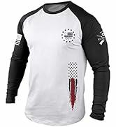 H HYFOL Men's 1776 Independence Day USA Flag Long Sleeve Tee White Size 4XL