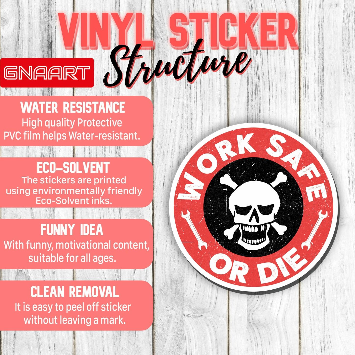 GNAART Work Safe or D*e Lineman Hard Hat Sticker 3 Inch 3Pcs Multi Vinyl