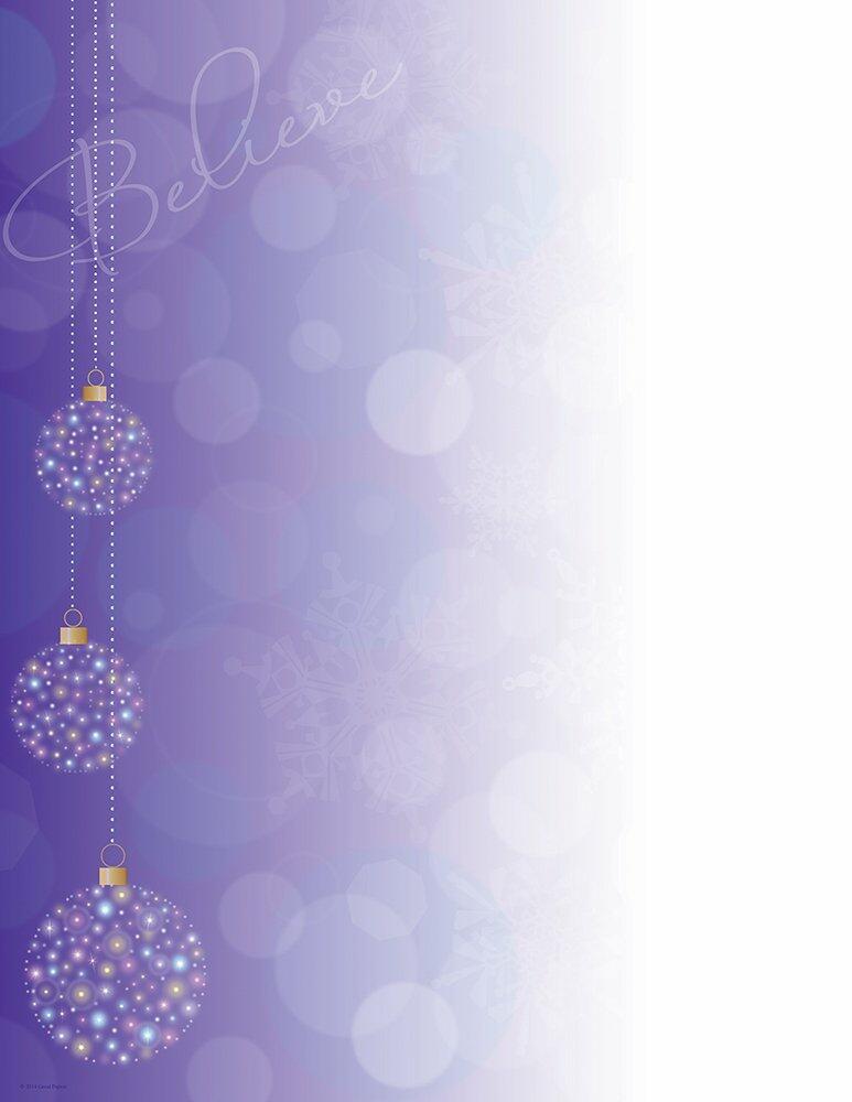Great Papers Believe Ornaments Letterhead 11x8.5 White 80ct