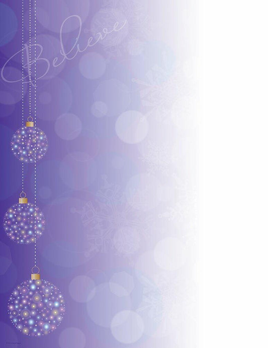 Great Papers Believe Ornaments Letterhead 11x8.5 White 80ct