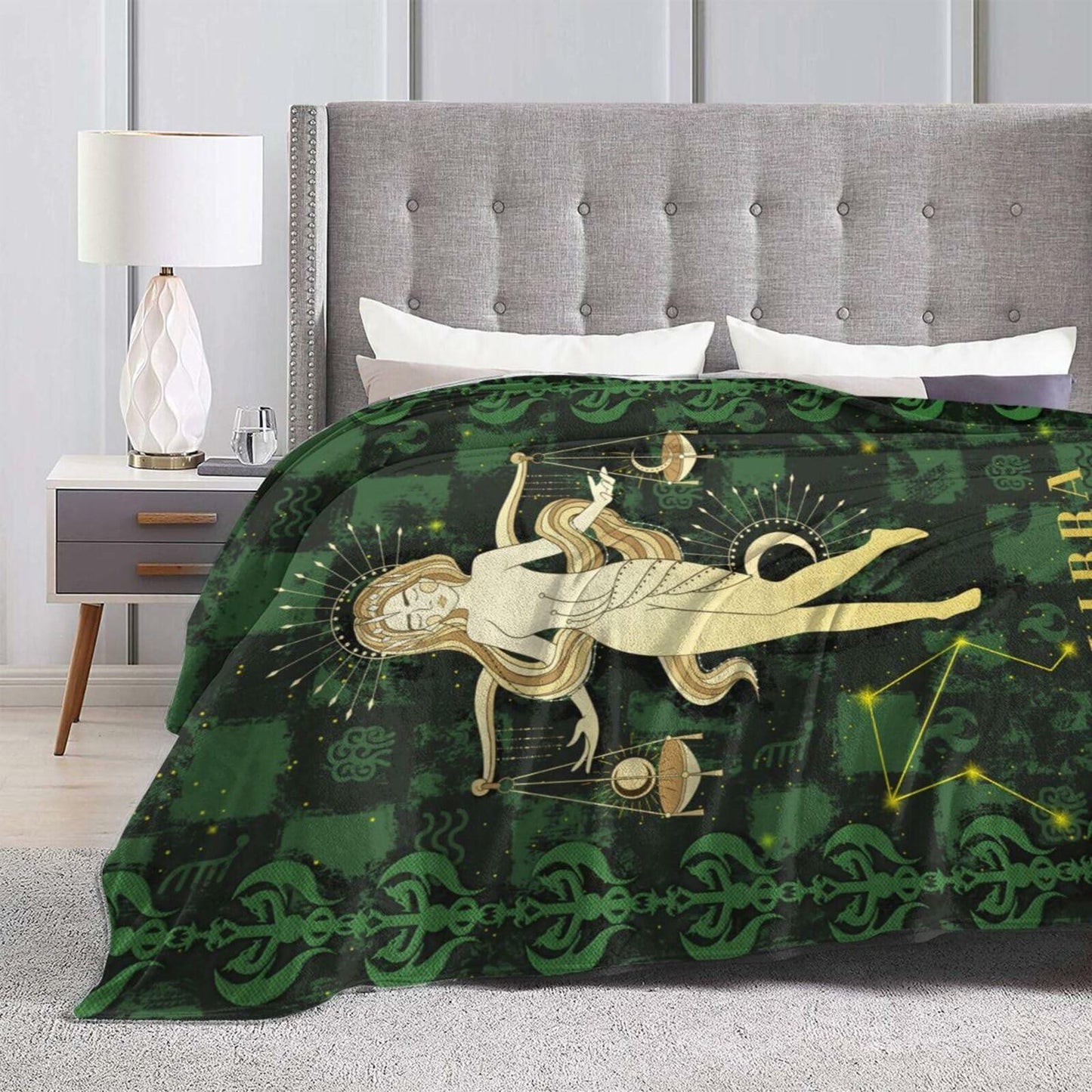Aswuihz Libra Constellation Flannel Throw Blanket 60x50 Fuzzy Cozy
