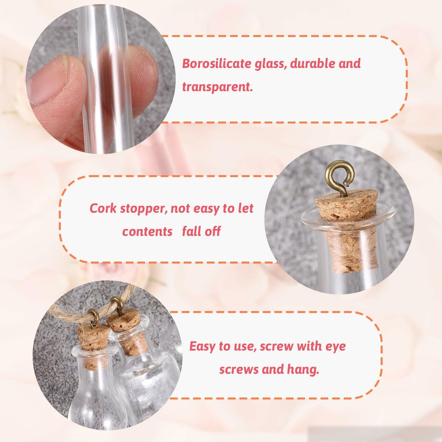 Meyeyaia 70 Pcs Halloween Mini Glass Potion Bottles with Cork Stoppers Set