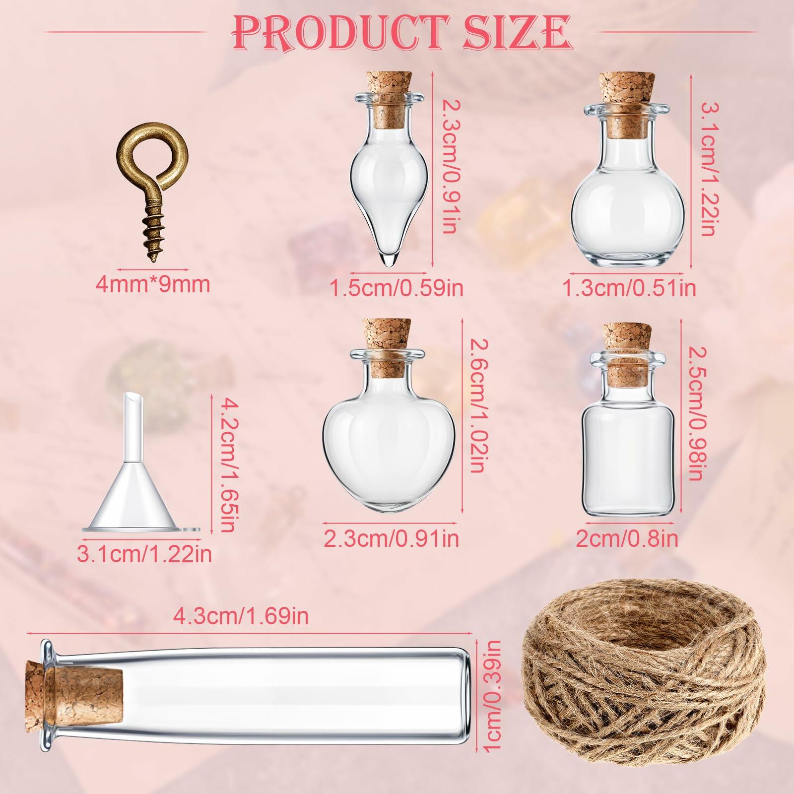 Meyeyaia 70 Pcs Halloween Mini Glass Potion Bottles with Cork Stoppers Set