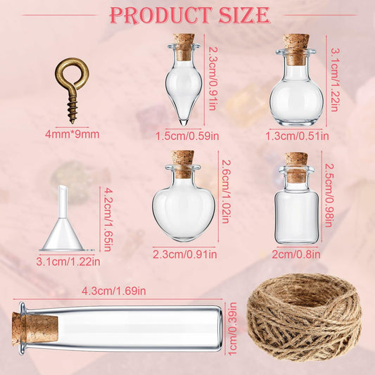 Meyeyaia 70 Pcs Halloween Mini Glass Potion Bottles with Cork Stoppers Set