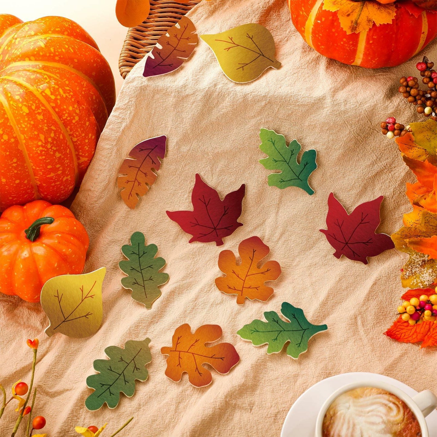 HunnmingRe 240 Pcs Felt Fall Leaves Set Multicolor DIY Autumn Decoration
