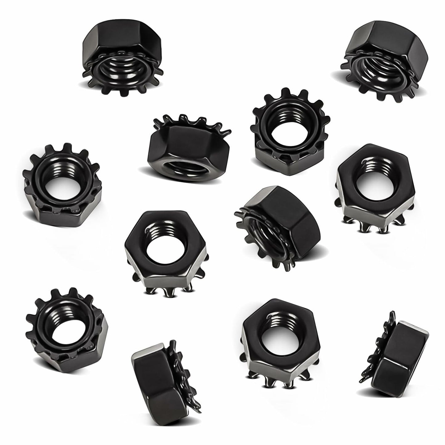 MewuDecor M8-1.25 Keps Lock Nut 304 Stainless Steel Black Finish 25 PCS