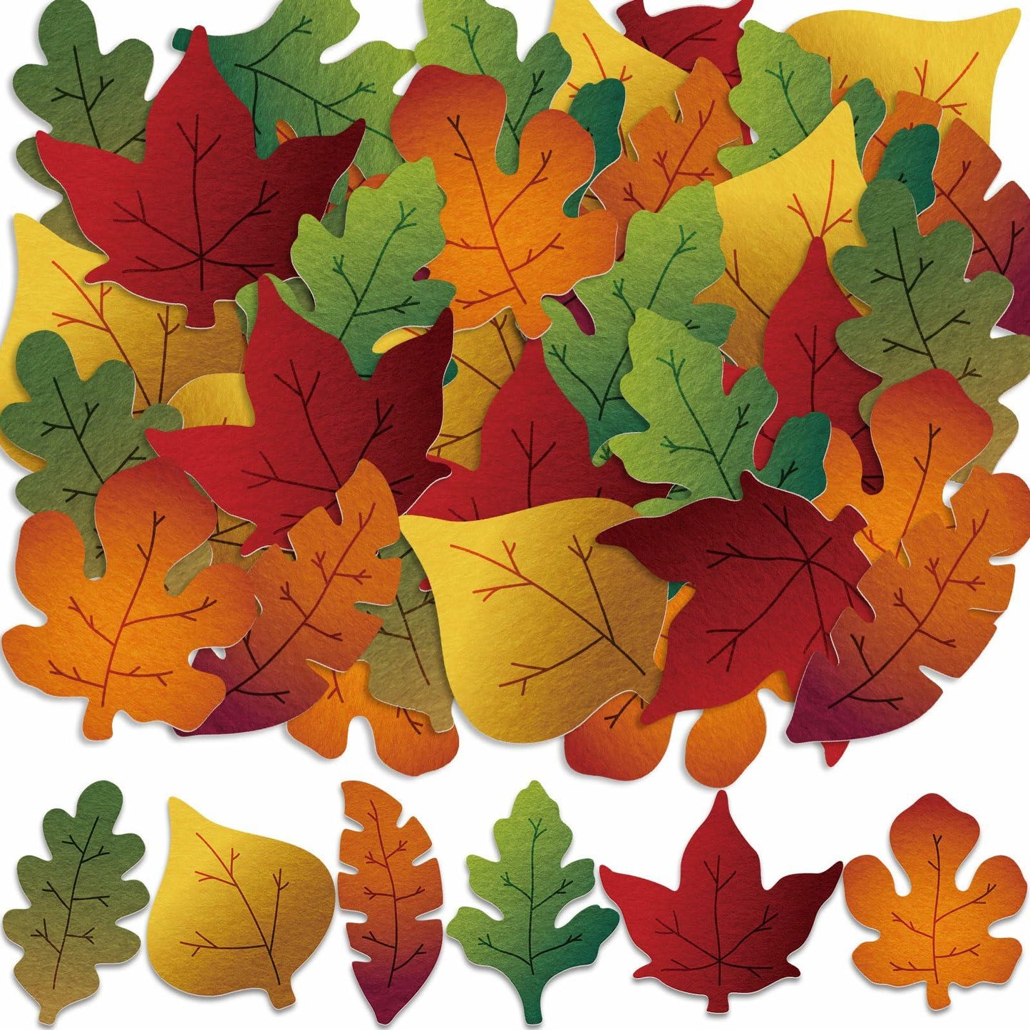 HunnmingRe 240 Pcs Felt Fall Leaves Set Multicolor DIY Autumn Decoration