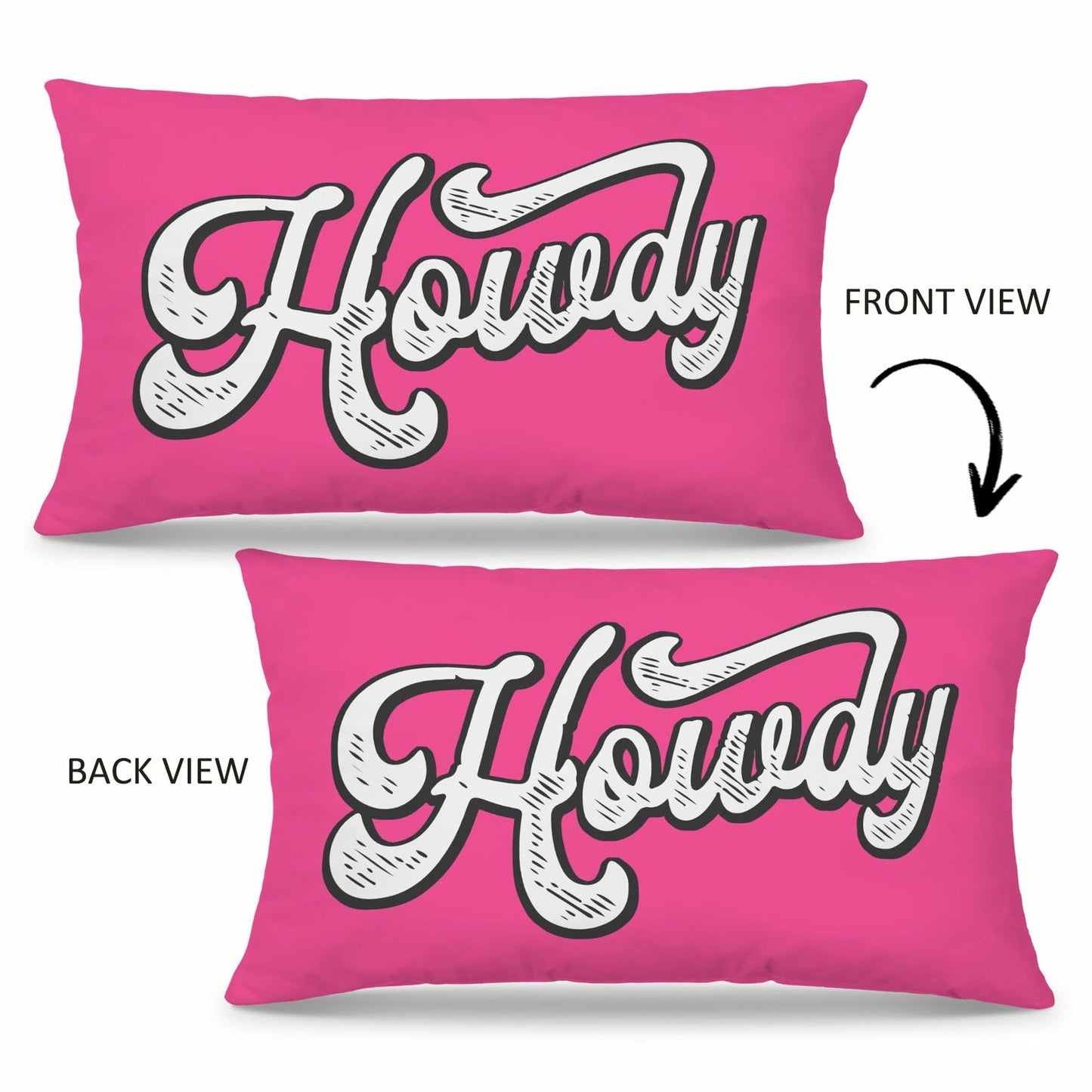 Mingnei Pink Howdy Flannel Throw Pillow Cover 12x20 Couch Cushion