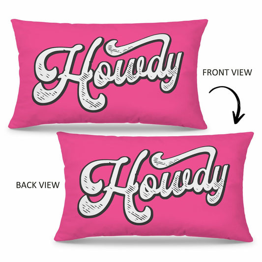 Mingnei Pink Howdy Flannel Throw Pillow Cover 12x20 Couch Cushion