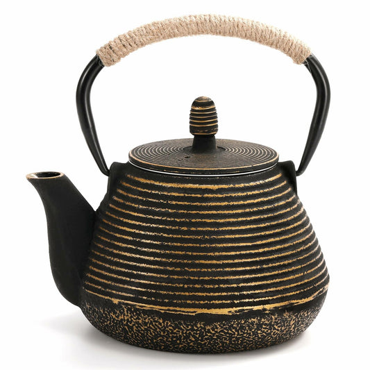 MIDIMORI Cast Iron Teapot Japanese Stovetop Enameled 34oz ANNUAL RING