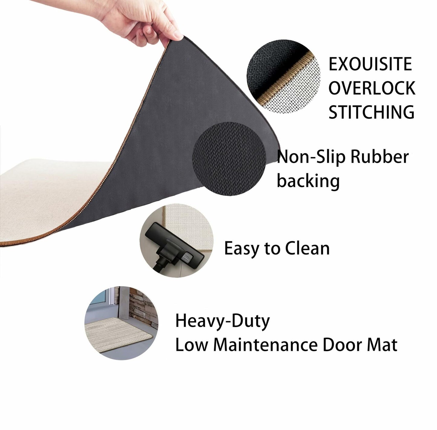 TopXmai Chinoiserie Pumpkin Door Mat 17x30 Blue White Orange Indoor Outdoor