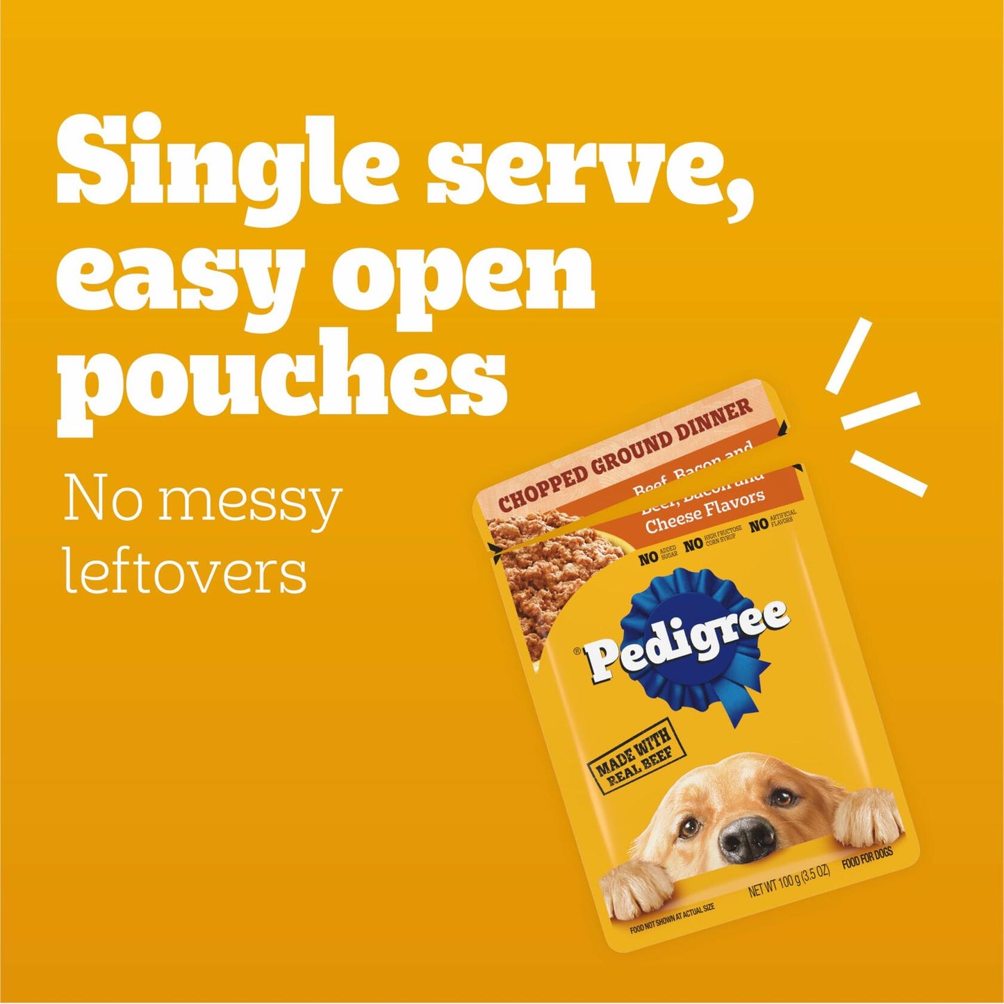 BestBy11/25 Pedigree Adult Soft Wet Dog Food Beef Bacon Cheese 3.5oz 16-Count