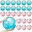 Chitidr 24pcs 16" Inflatable Glitter Beach Balls Bulk for Pool Party Pink/Blue