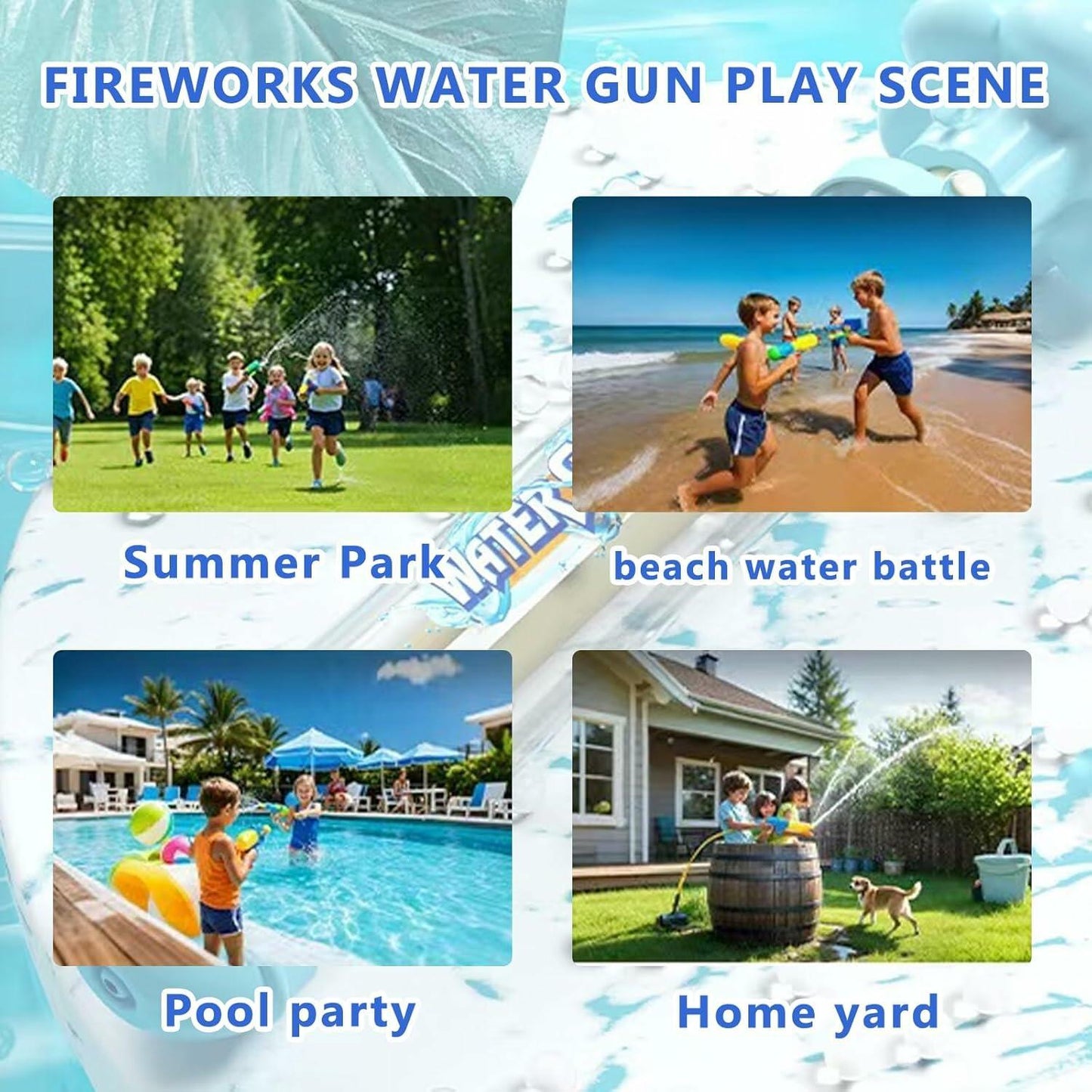 Cithway Firework Water Gun Romantic Style Water Spray Toy 4PCS Multicolor