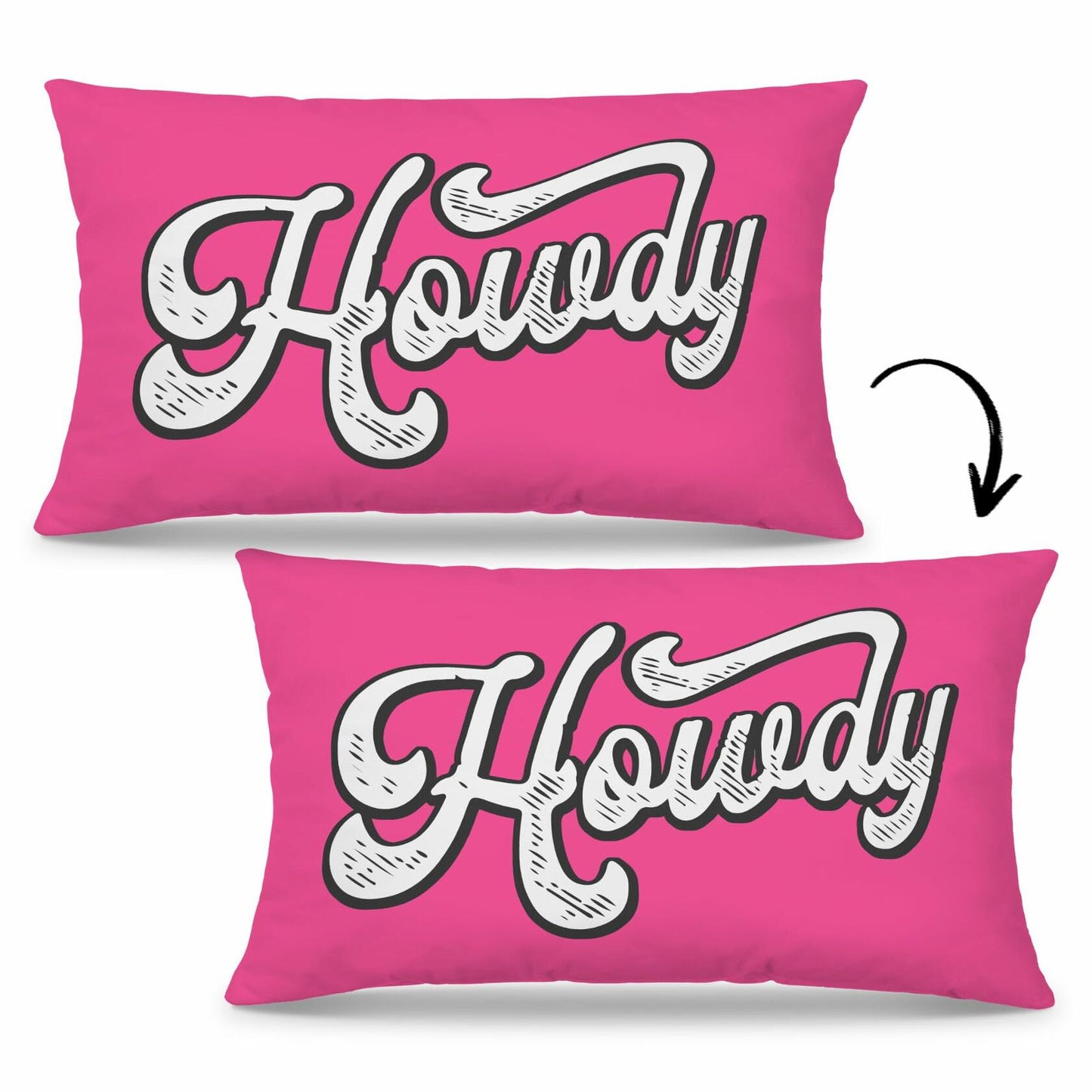 Mingnei Pink Howdy Flannel Throw Pillow Cover 12x20 Couch Cushion