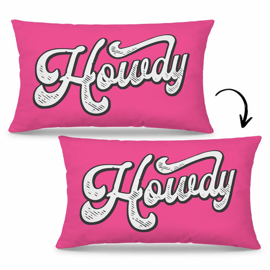 Mingnei Pink Howdy Flannel Throw Pillow Cover 12x20 Couch Cushion