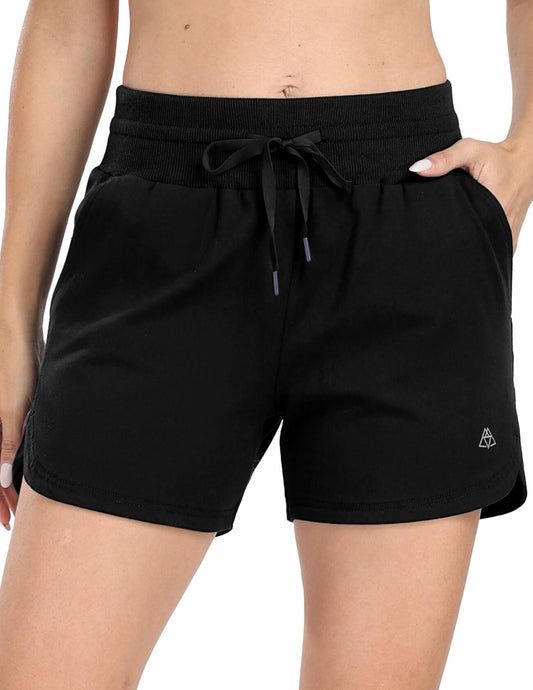 Haimont Women's Heather Grey Cotton Sweat Shorts 4" High Waist Pockets Size XXL