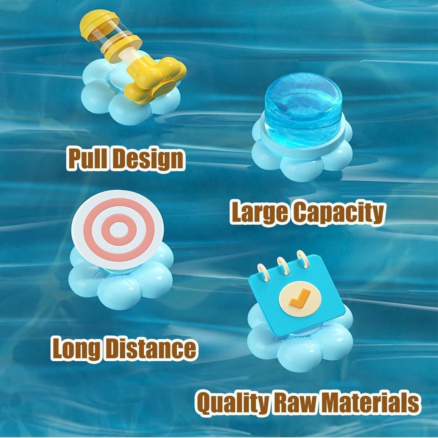 Cithway Firework Water Gun Romantic Style Water Spray Toy 4PCS Multicolor