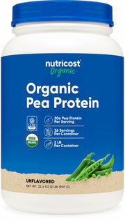 Nutricost Organic Pea Protein Isolate Powder 2LBS Unflavored USDA Organic