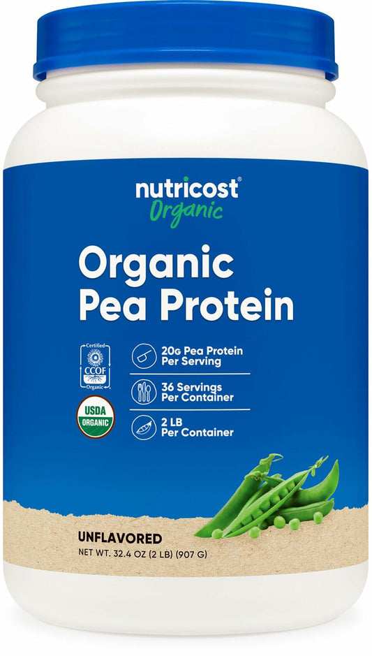 Nutricost Organic Pea Protein Isolate Powder 2LBS Unflavored USDA Organic