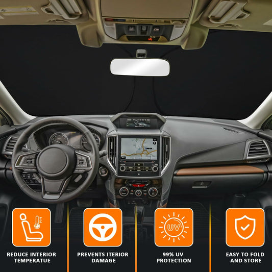 D-Lumina Windshield Sun Shade Subaru Forester 2019-2024 Foldable UV Blocker